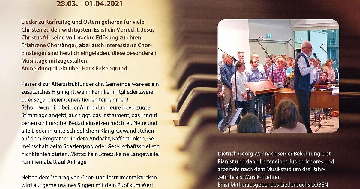 Oster Chorfreizeit Mit Dietrich Georg Haus Felsengrund